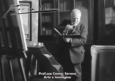 Gaetano Previati ritratto dell'artista e firma dell'artista